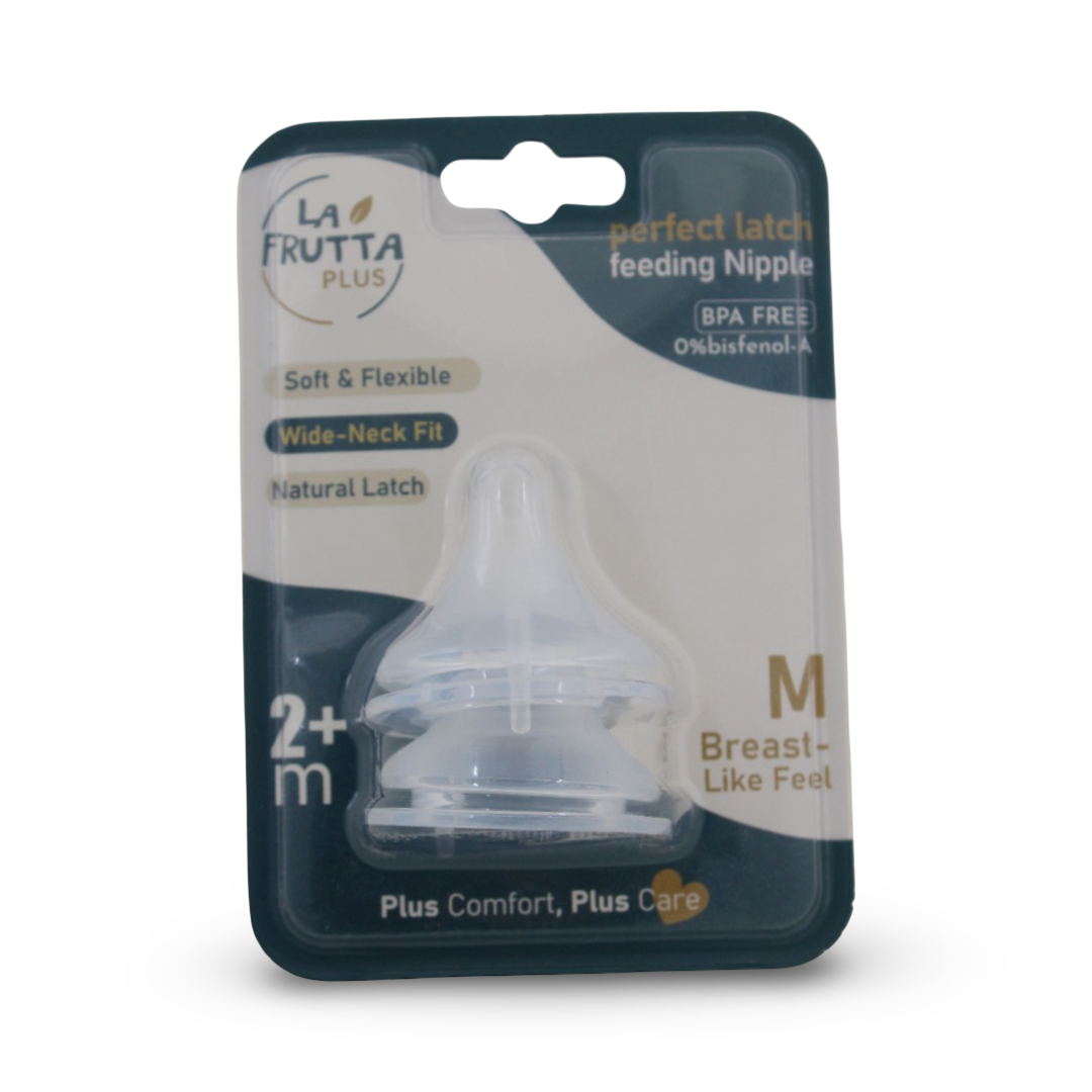 La Frutta Perfect Latch Silicone Baby Feeding Nipple +2m - Baby Essentials