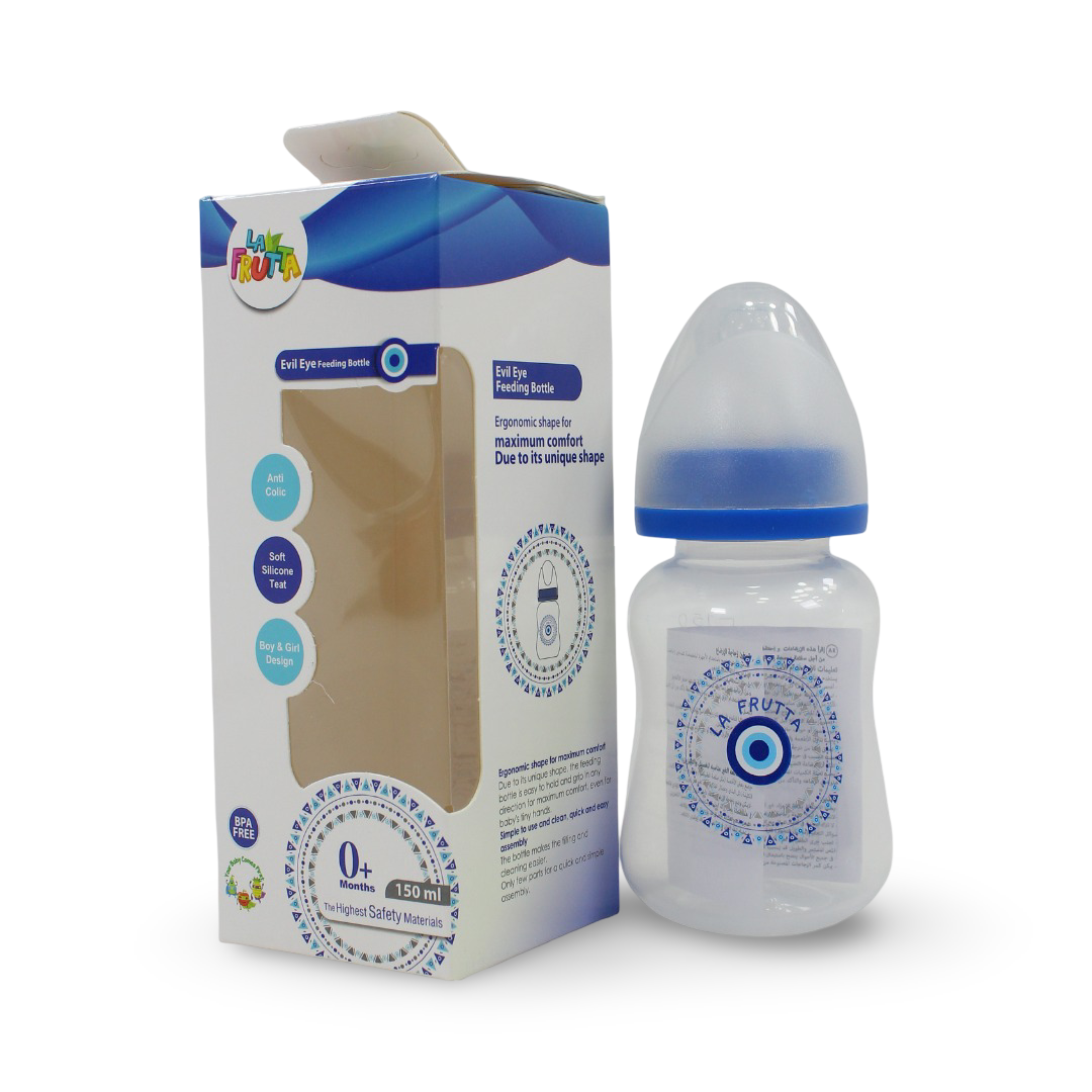 La Frutta Evil Eye Feeding Bottle 150ml – Blue - Baby Essentials
