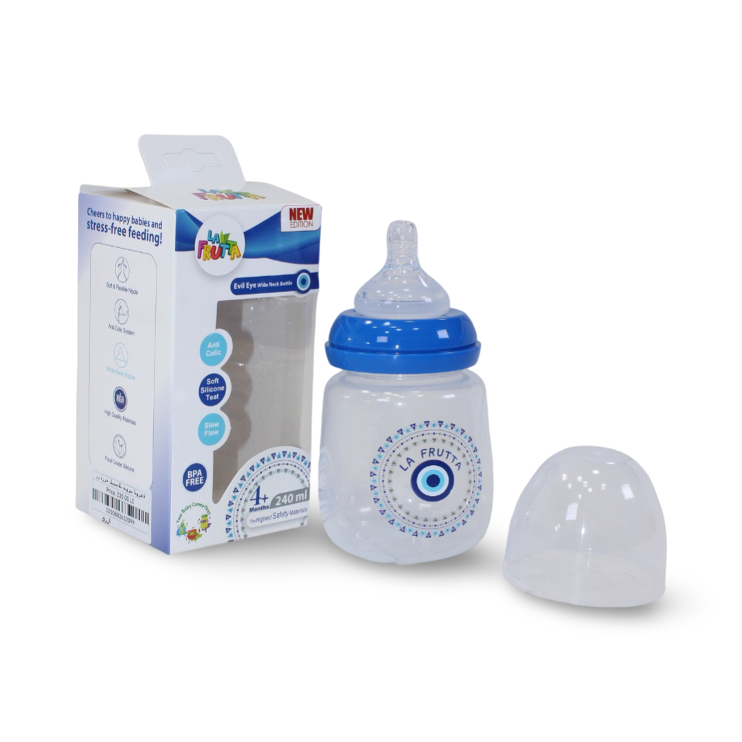La Frutta Evil Eye Wide Neck Baby Bottle 240ml – Blue