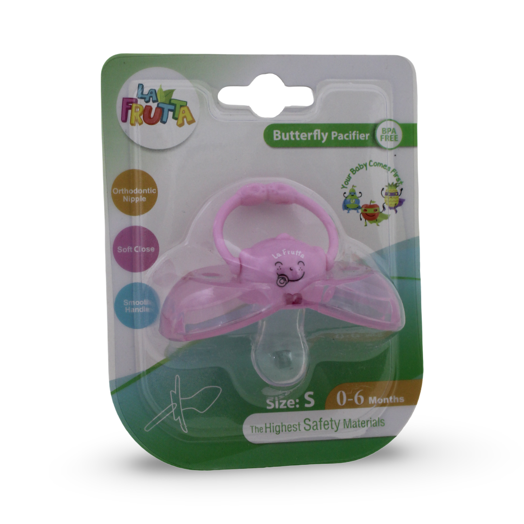 Butterfly Pacifier 0-6m – Pink - Baby Essentials - La Frutta
