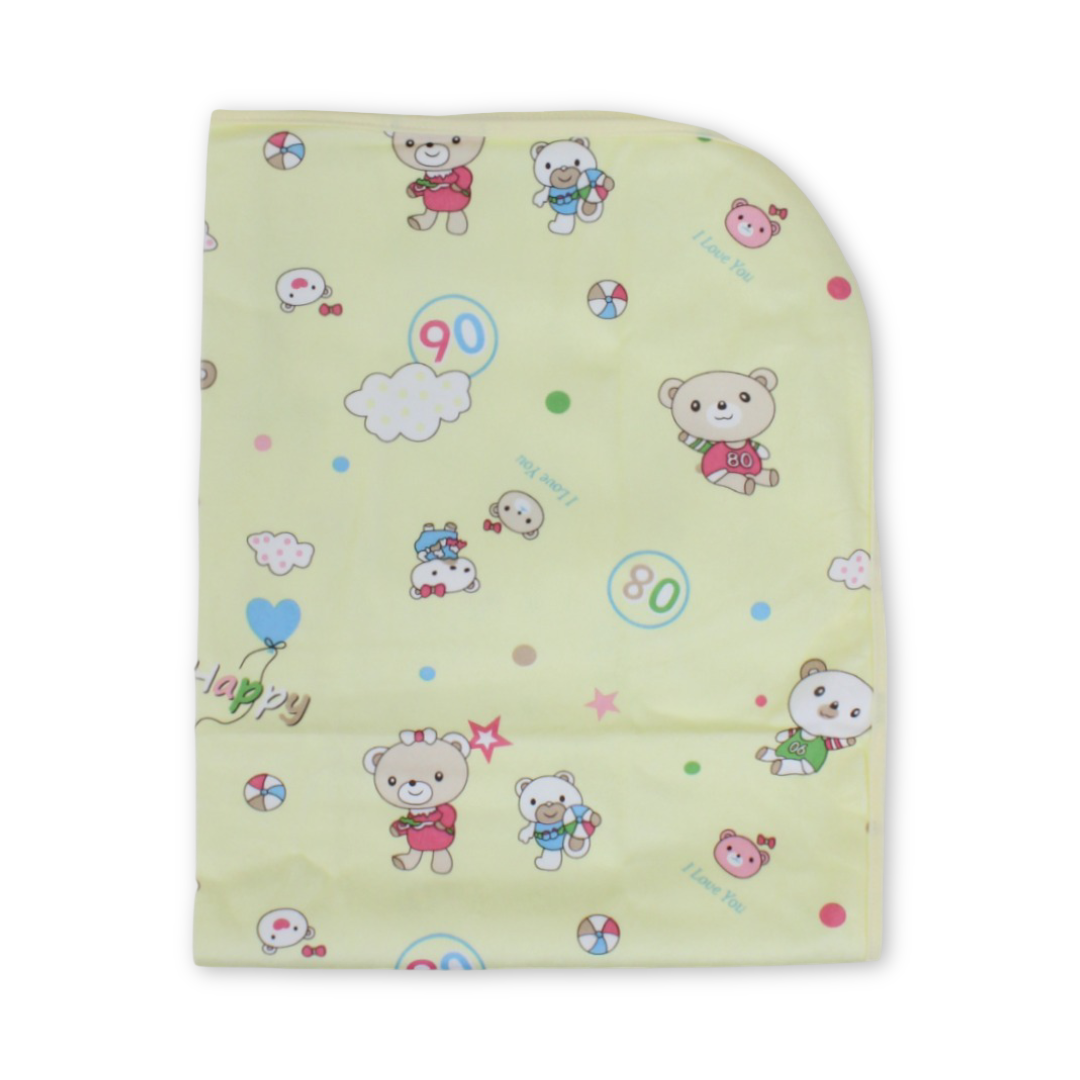 La Frutta Waterproof Baby Changing Mat – Yellow with Teddy Bear Print