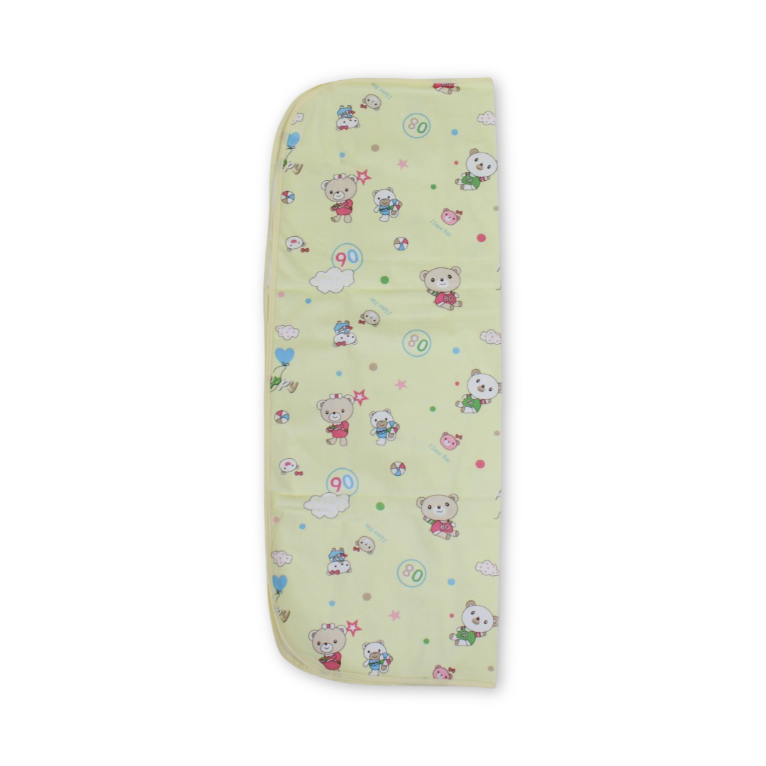 La Frutta Waterproof Baby Changing Mat – Yellow with Teddy Bear Print
