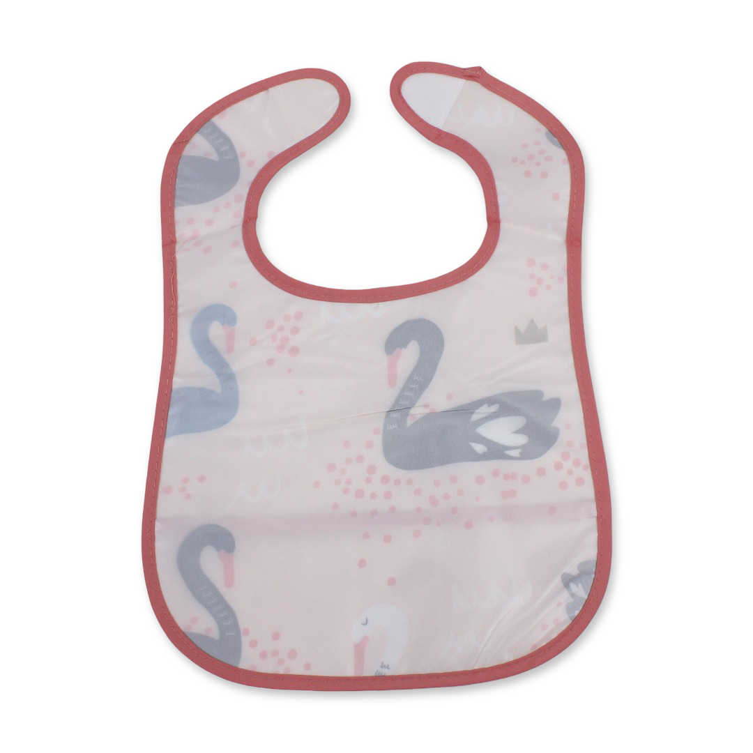 La Frutta PVC Baby Bib with Pocket – Pink with Flamingo Print