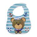 La Frutta PVC Baby Feeding Bib – Mint with Sailor Teddy Bear Print