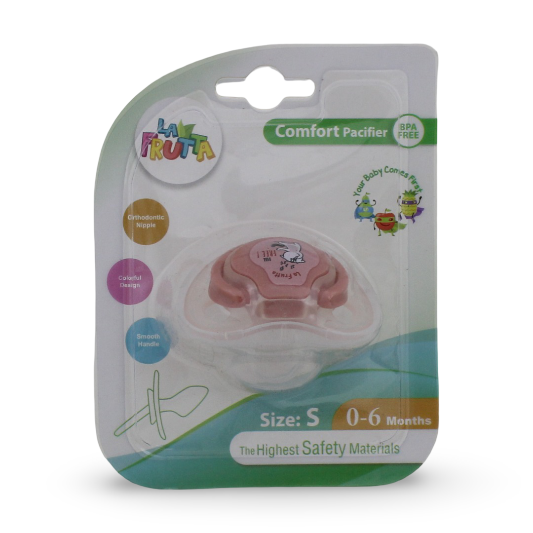 La Frutta Printed Pacifier with Cover (Size S , 0-6m) – Salmon - Baby Essentials