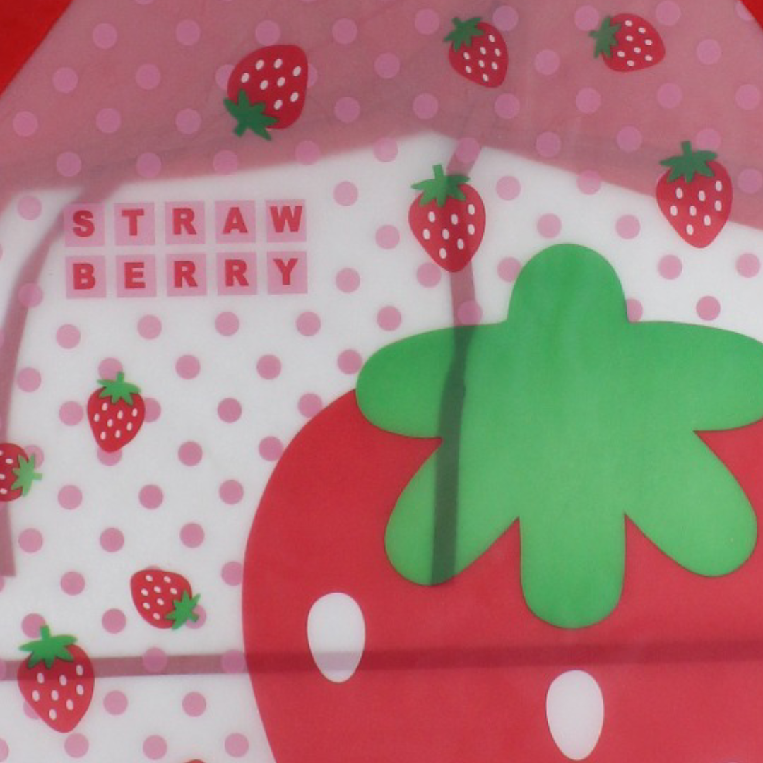 La Frutta Long-Sleeved Baby Bib – Red with Strawberry Print
