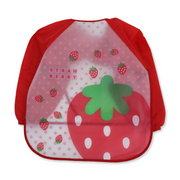 La Frutta Long-Sleeved Baby Bib – Red with Strawberry Print