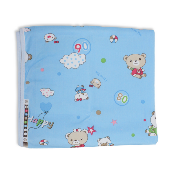 Waterproof Baby Diaper Changing Mat – Baby Blue with Teddy Bear Print