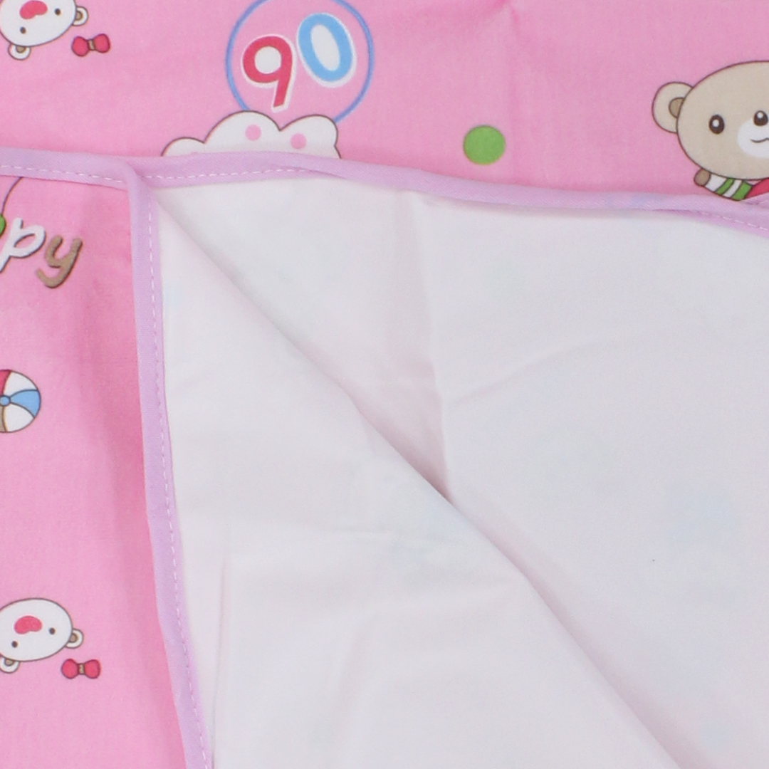 La Frutta Waterproof Baby Diaper Changing Mat – Pink with Teddy Bear Print