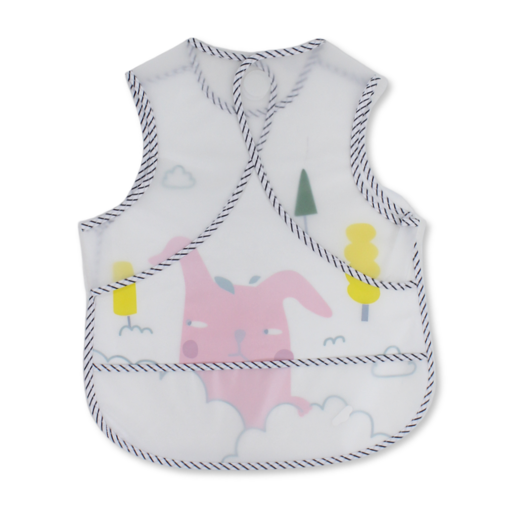 La Frutta Waterproof Baby Bib White with Puppy Print