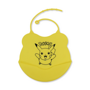 La Frutta Silicone Baby Bib – Yellow with Pokemon Print