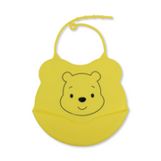 La Frutta Silicone Baby Bib with Pocket – Yellow with Pooh Print