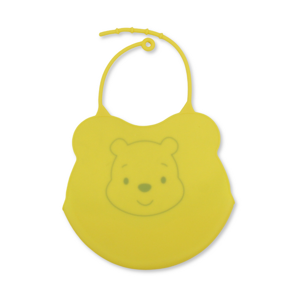 La Frutta Silicone Baby Bib with Pocket – Yellow with Pooh Print