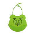 La Frutta Silicone Baby Bib with Pocket – Green with Sheep Print