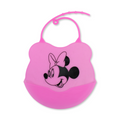 La Frutta Silicone Baby Bib with Pocket – Pink with Minnie Mouse Print