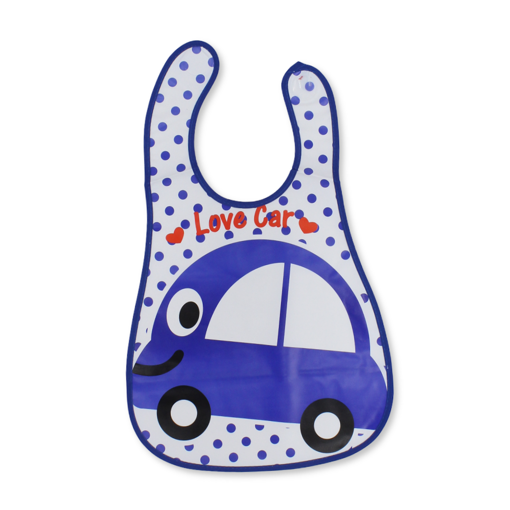 La Frutta Waterproof Baby Bib – Blue with Car Print - Baby Essentials