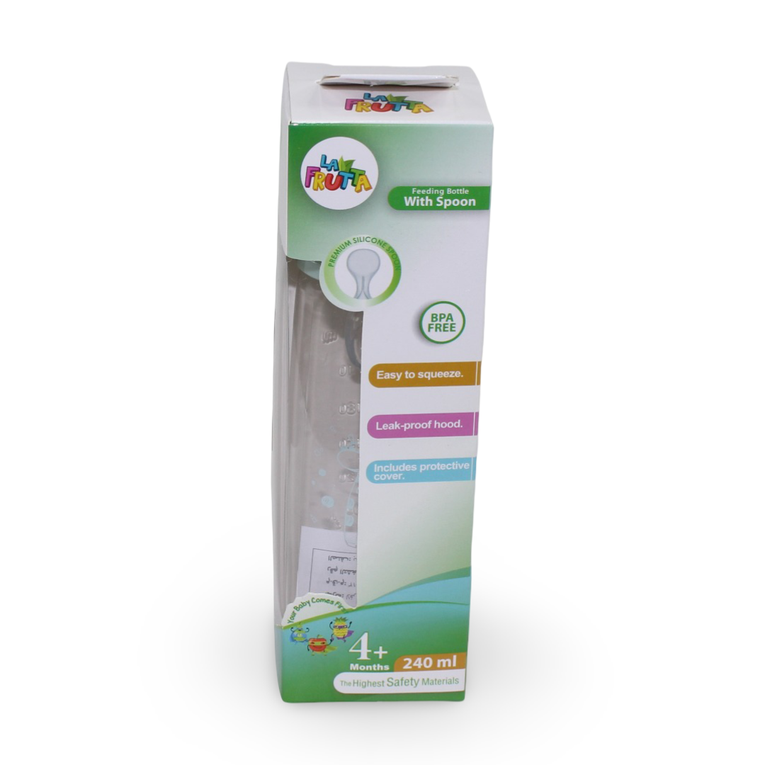 La Frutta Feeding Bottle with Silicone Spoon +4m 240ml – Mint