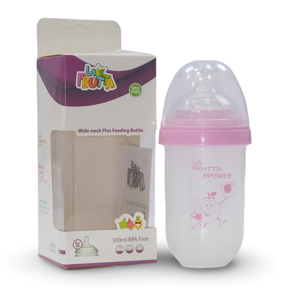 La Frutta Wide-neck Plus Feeding Bottle – (270 ml) Pink