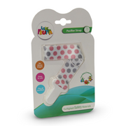 La Frutta Pacifier Strap – White with a Polka Dot Pattern