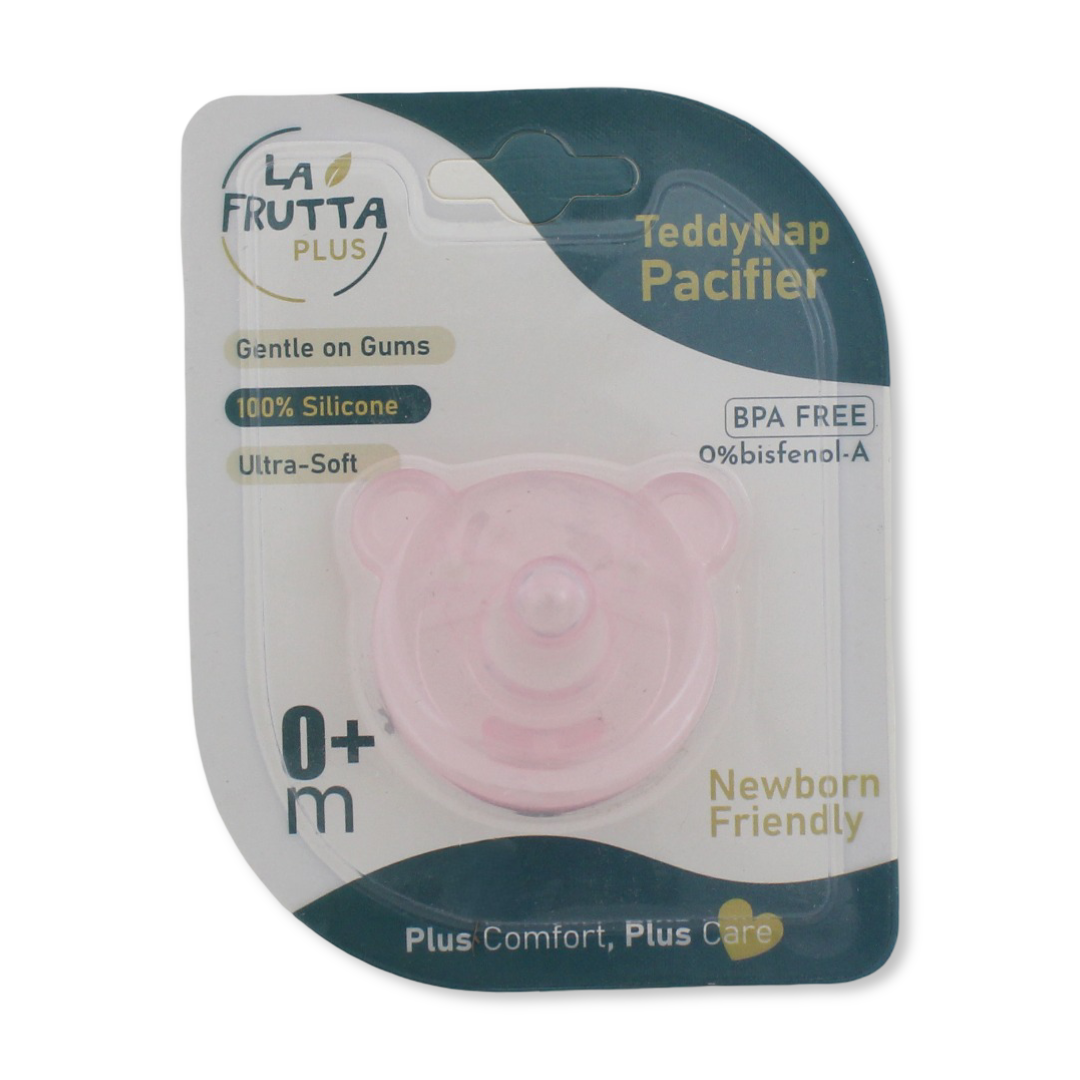 La Frutta Plus Teddy Nap Silicone Pacifier +0m – Pink