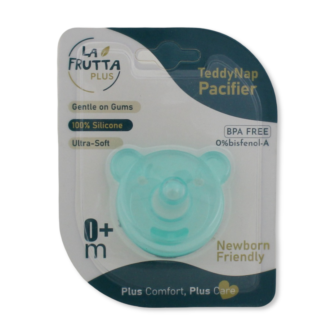 La Frutta Plus Teddy Nap Silicone Pacifier +0m – Aqua
