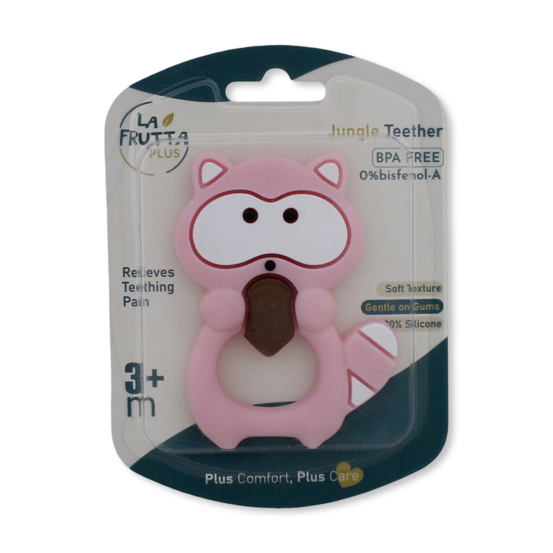 La Frutta Plus Jungle Teether +3m – Pink with Squirrel Design