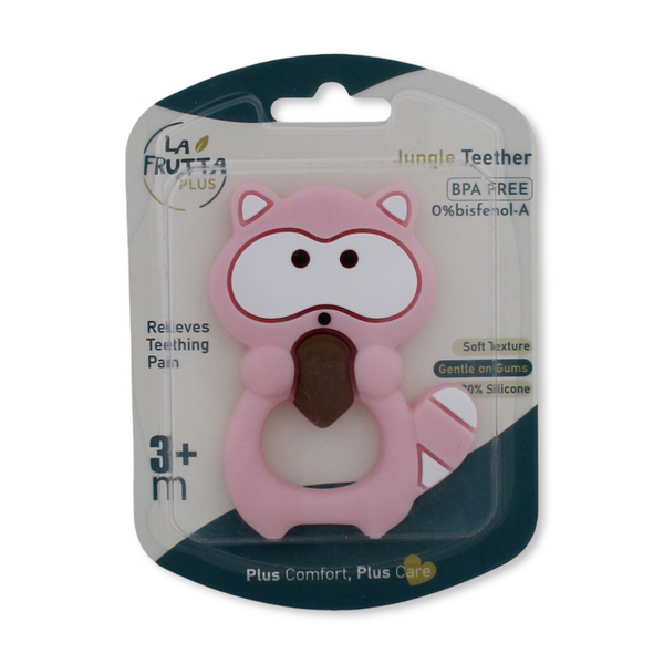 La Frutta Plus Jungle Teether +3m – Pink with Squirrel Design
