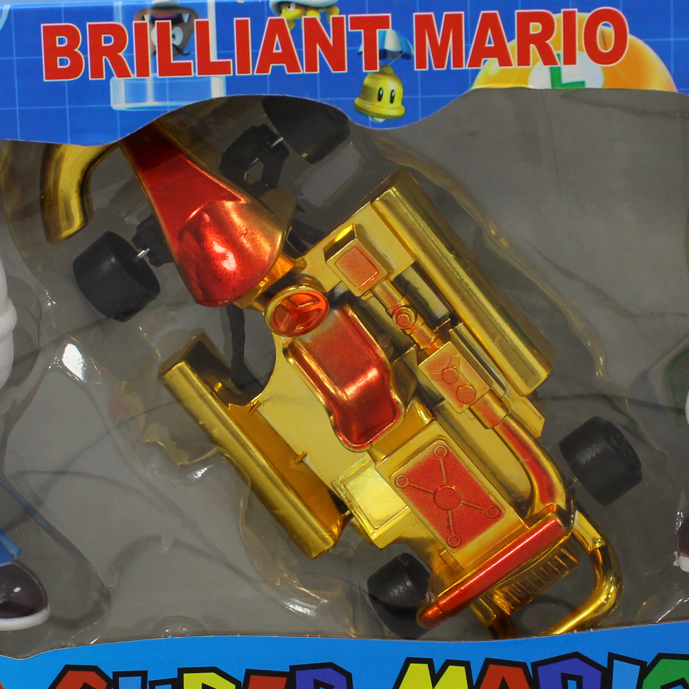 Brilliant Mario Gold Car & Super Mario Figures
