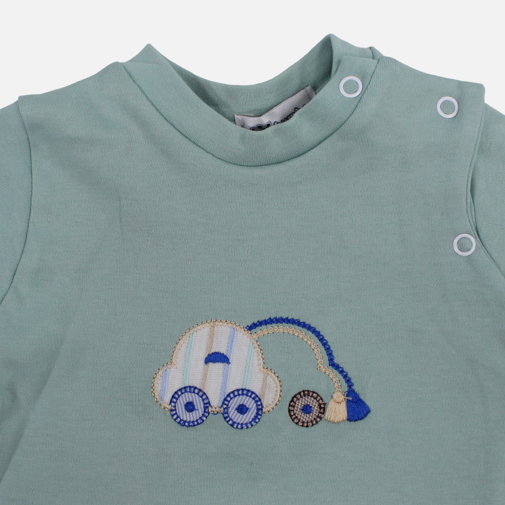 Baby Boys Cotton Romper - Car Print