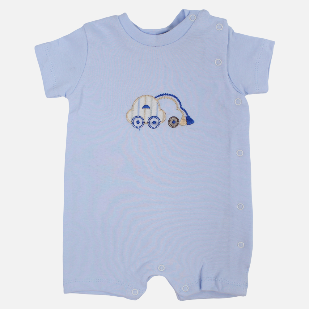 Baby Boys Cotton Romper - Car Print
