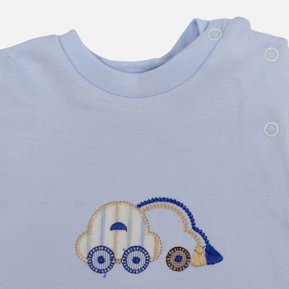 Baby Boys Cotton Romper - Car Print