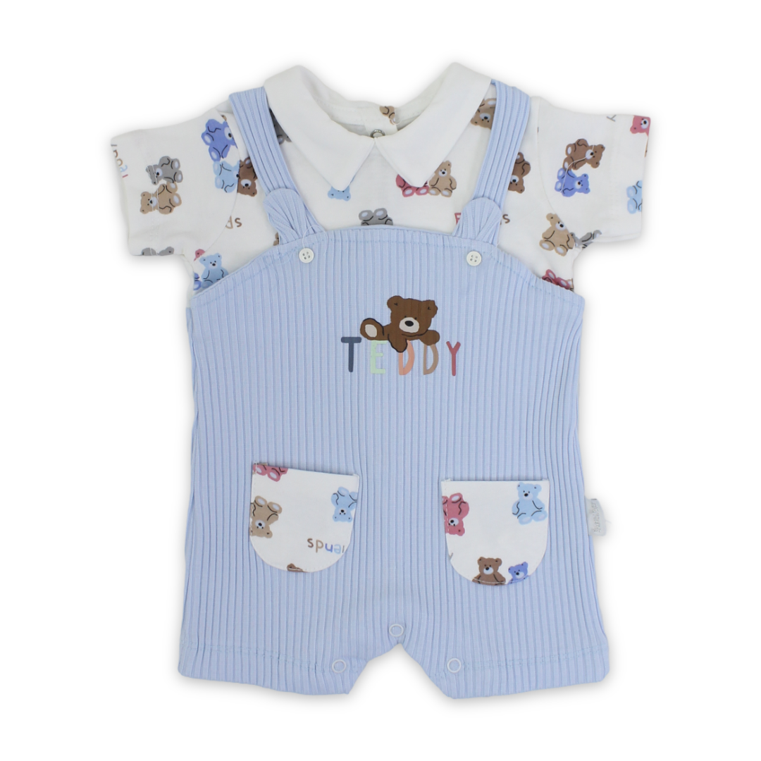 Baby Boys Cotton Romper – "Teddy" Print - Clothing - Bumber