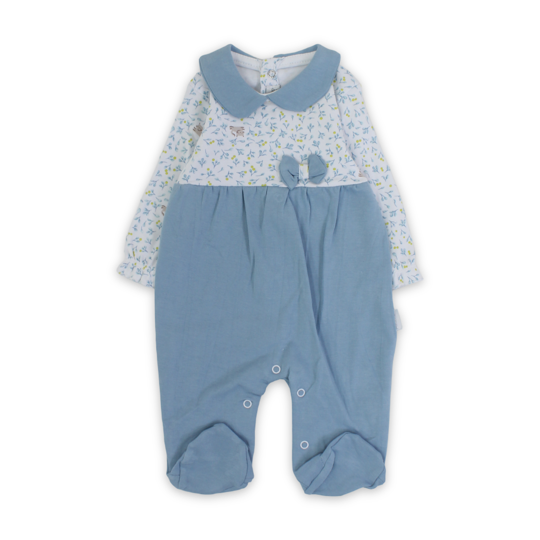 Baby Girls Cotton Baby Footie Onesie – Bow Design - Clothing - Bumber