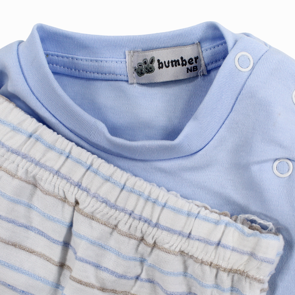 Baby Boys Cotton Pajama Set - Car Embroidery