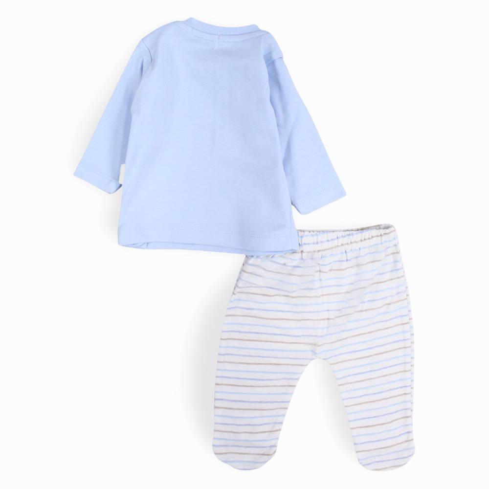 Baby Boys Cotton Pajama Set - Car Embroidery