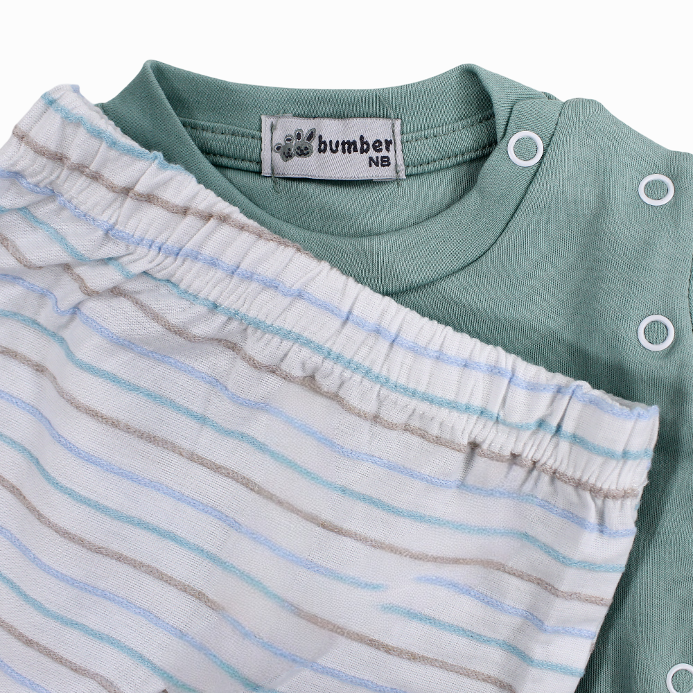 Baby Boys Cotton Pajama Set - Car Embroidery