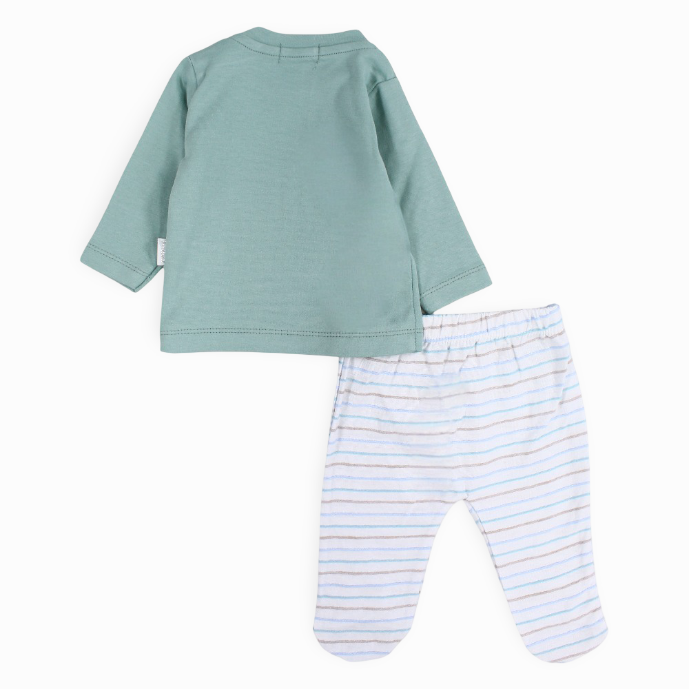 Baby Boys Cotton Pajama Set - Car Embroidery