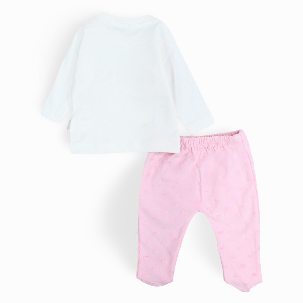 Baby Girls Cotton Pajama Set - Girly Cute Embroideries