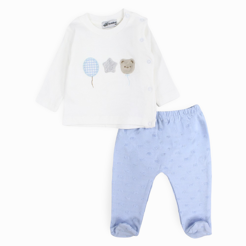 Baby Girls Cotton Pajama Set - Girly Cute Embroideries