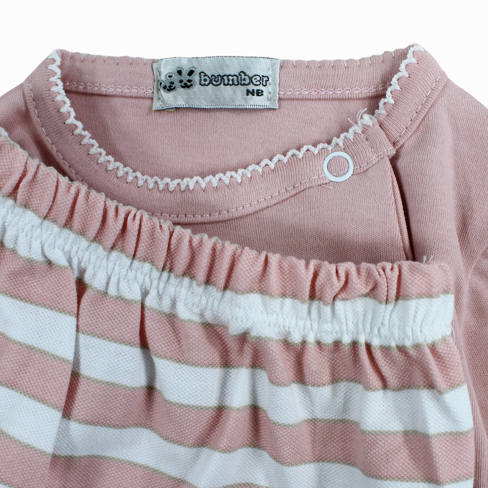 Baby Girls Cotton Pajama Set - Cute Princess Embroidery