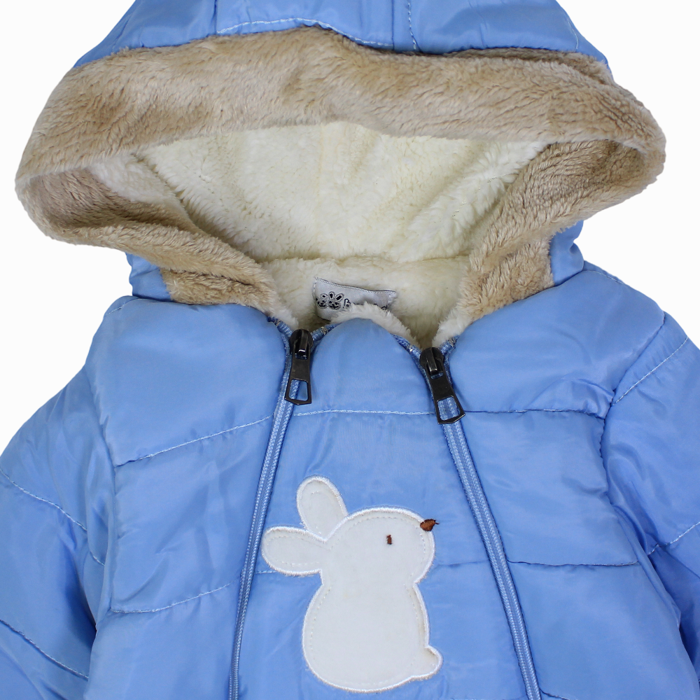 Baby Boys Waterproof Hooded Overall - Rabbit Design