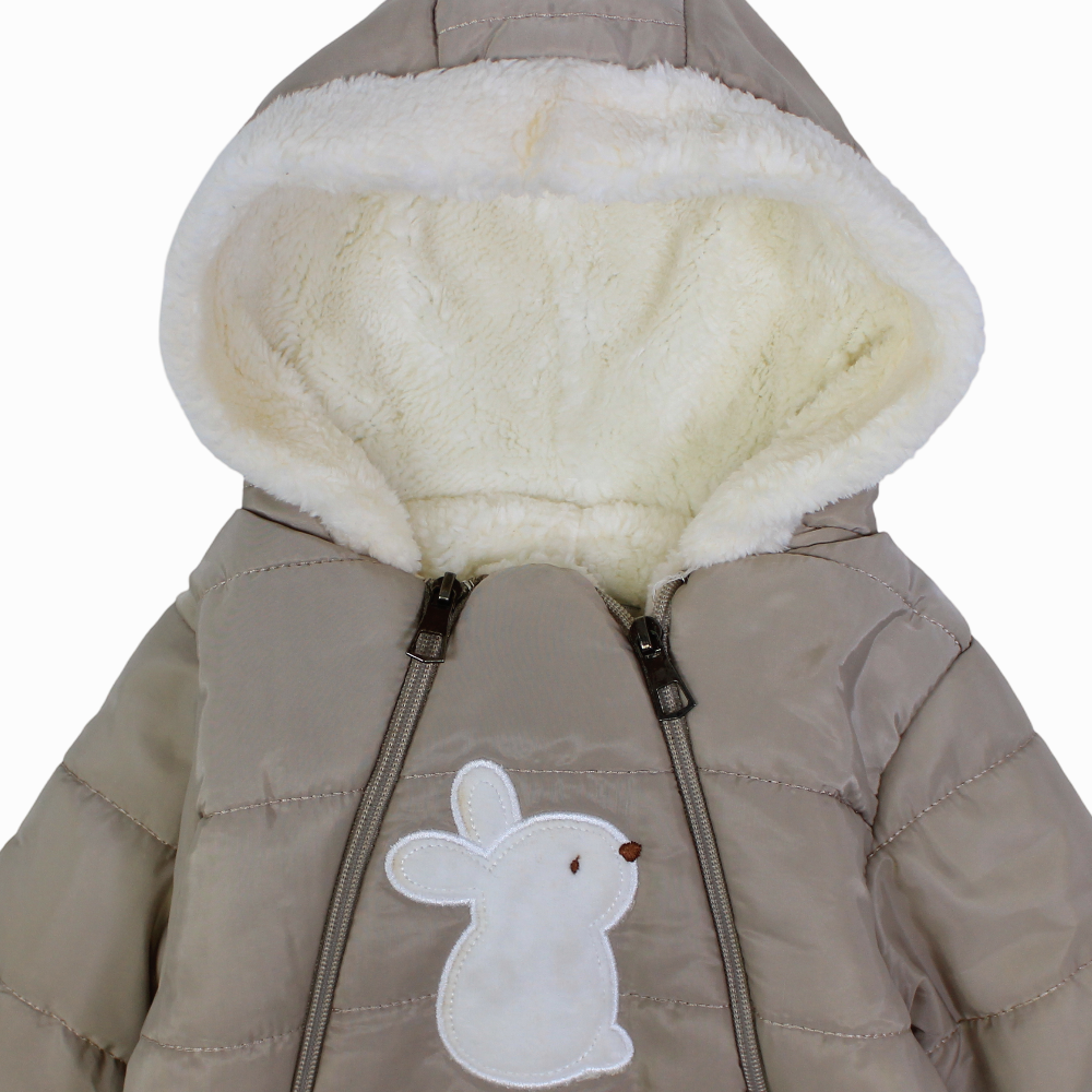 Baby Boys Waterproof Hooded Overall - Rabbit Design