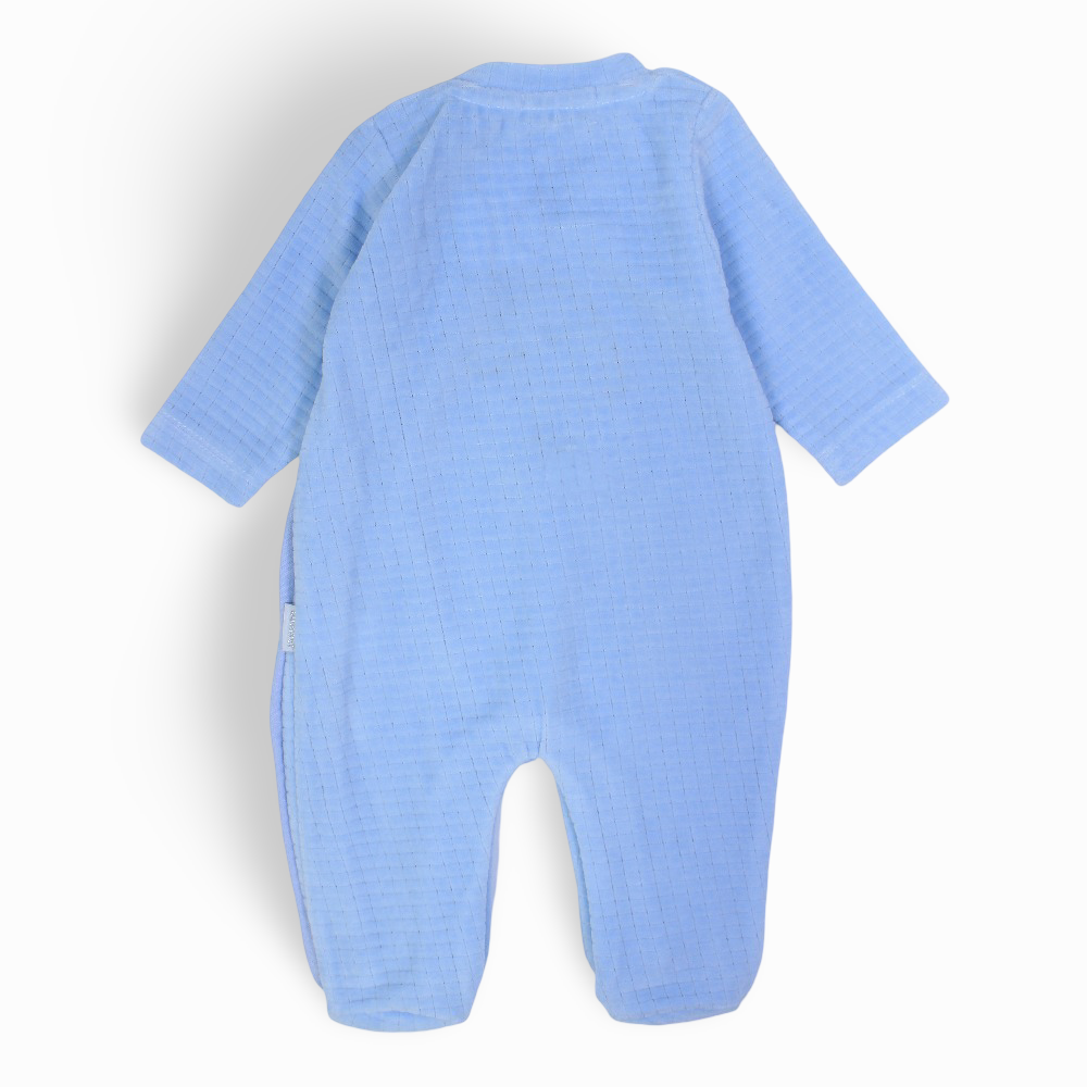 Baby Boys Velvet Baby Footie - Cute Bear Design
