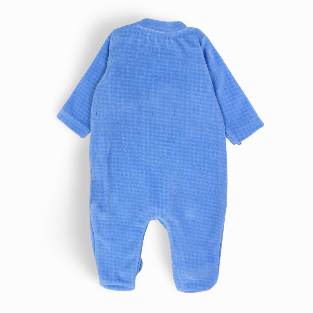 Baby Boys Velvet Baby Footie - Cute Bear Design