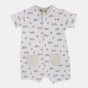 Baby Boys Cotton Romper – Bear & Bunny Print