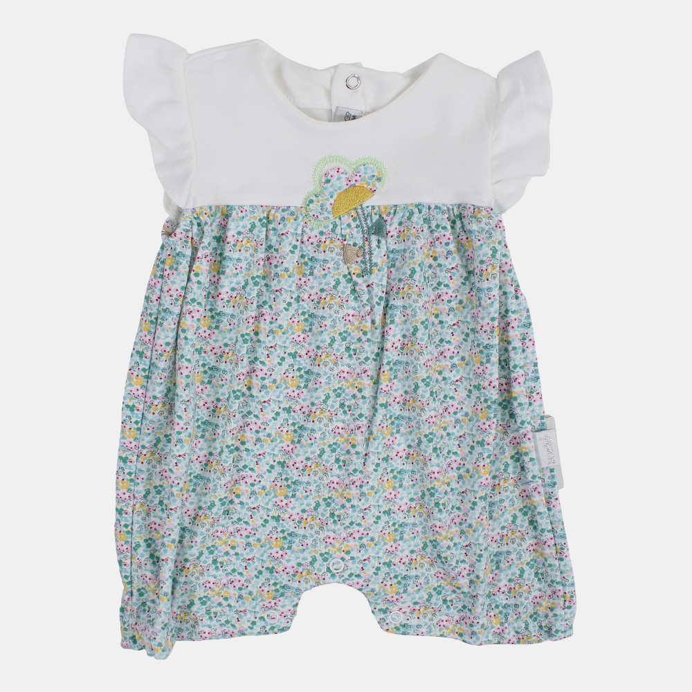 Baby Girls Cotton Romper – Floral Print