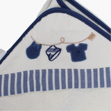 Cotton Baby Hooded Towel - White with Cute Design