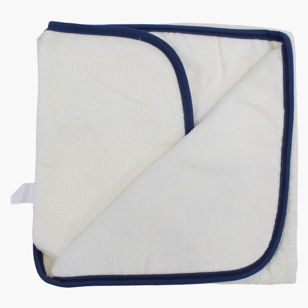 Cotton Baby Hooded Towel - White with Cute Design