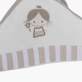Cotton Baby Hooded Towel - White with Girl Design