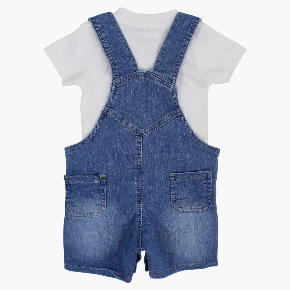 Unisex Baby Overall – Denim with Cute Bear Design